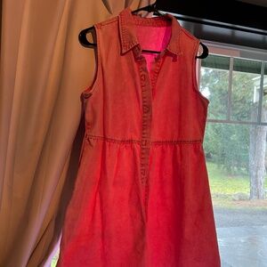 Pink denim dress Medium western